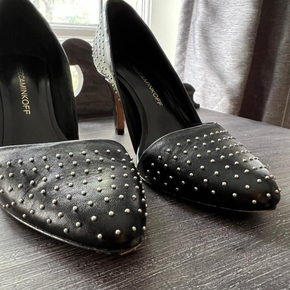 Rebecca Minkoff Black Studded Brie Heels US Size 5.5 - Picture 5 of 8